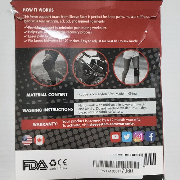 Sleeve Stars Knee Support Size S/M - Picture 2 of 4